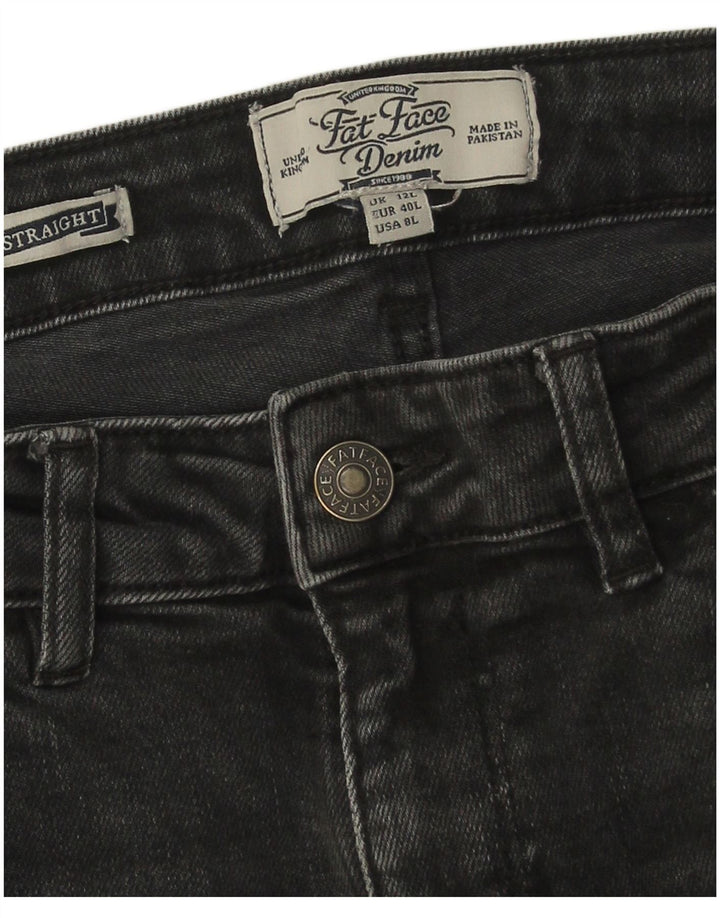Fat Face Damen Straight Jeans UK 12 Medium W30 L31 Schwarze Baumwolle