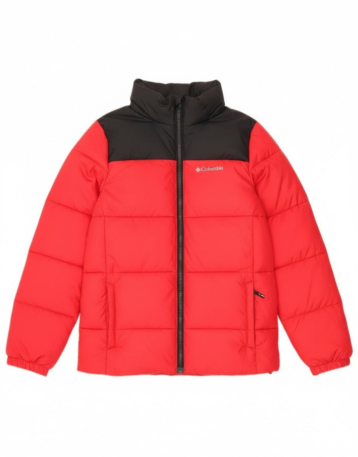Columbia Wattierte Jacke für Jungen, 14–15 Jahre, groß, rotes Farbblock-Polyester