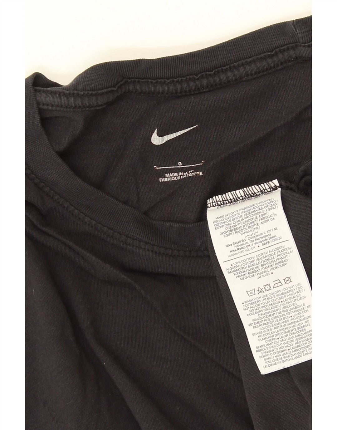 Nike Herren T-Shirt Top Large Schwarz Baumwolle