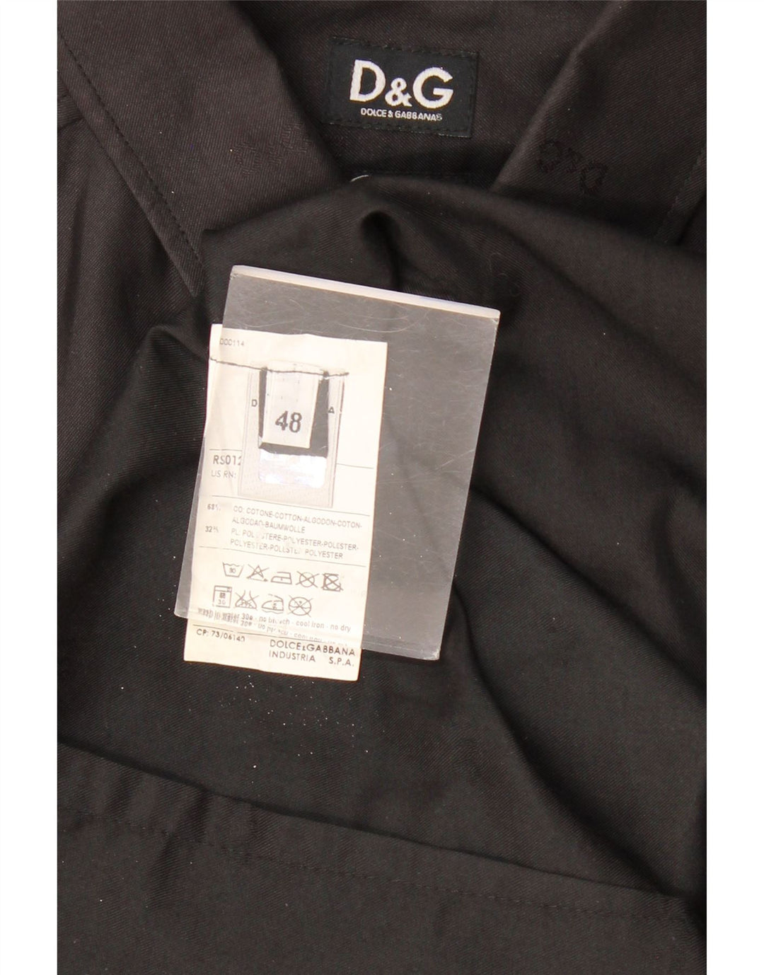 DOLCE & GABBANA Herrenhemd IT 48 Mittelschwarze Baumwolle