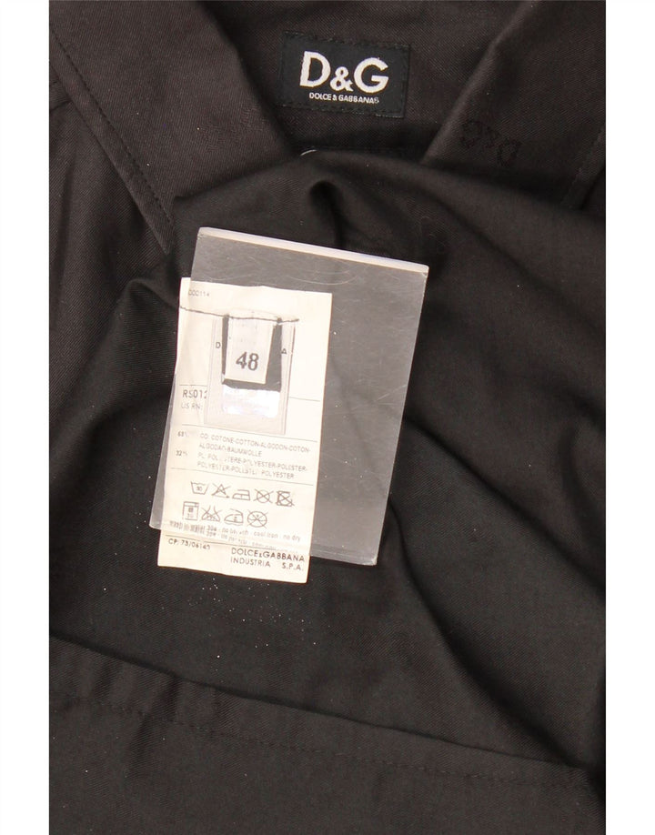 DOLCE & GABBANA Herrenhemd IT 48 Mittelschwarze Baumwolle