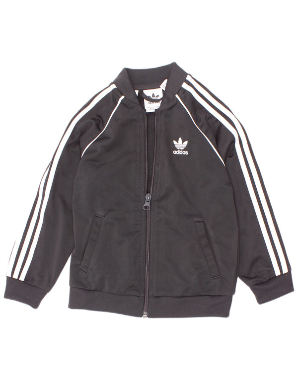 Adidas Jungen-Trainingsanzug-Top-Jacke, 2–3 Jahre, schwarzes Polyester