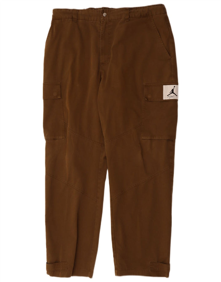 JORDAN Herren gerade Cargohose 2XL W42 L31 Beige Baumwolle