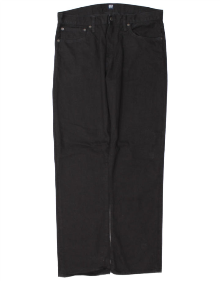 Gap Herren Straight Jeans W36 L34 Schwarze Baumwolle