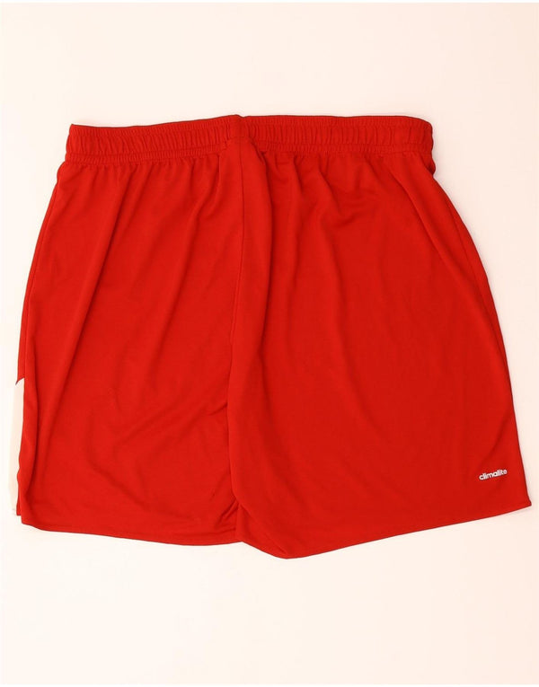 Adidas Herren Climalite Sport Shorts 2XL Rot Colourblock Polyester