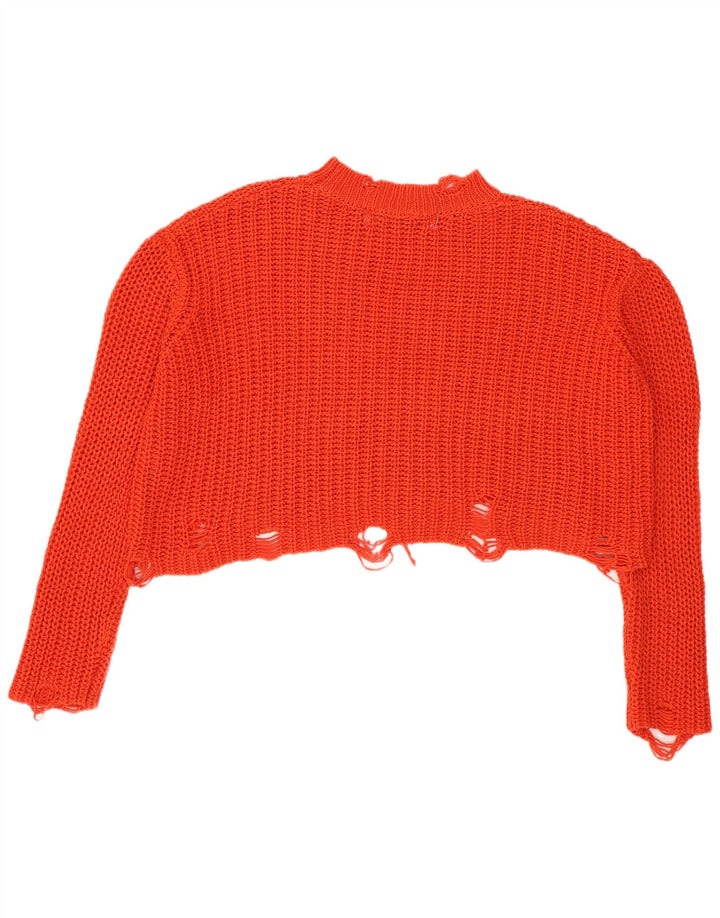 Zara Damen Crop Oversized Rollkragenpullover Pullover UK 10 Small Orange