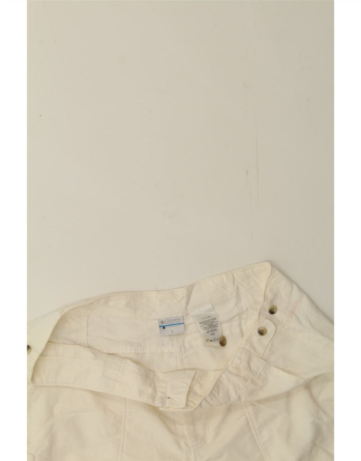 COLUMBIA Womens Cargo Shorts Large W34 White Nylon Vintage Columbia and Second-Hand Columbia from Messina Hembry 