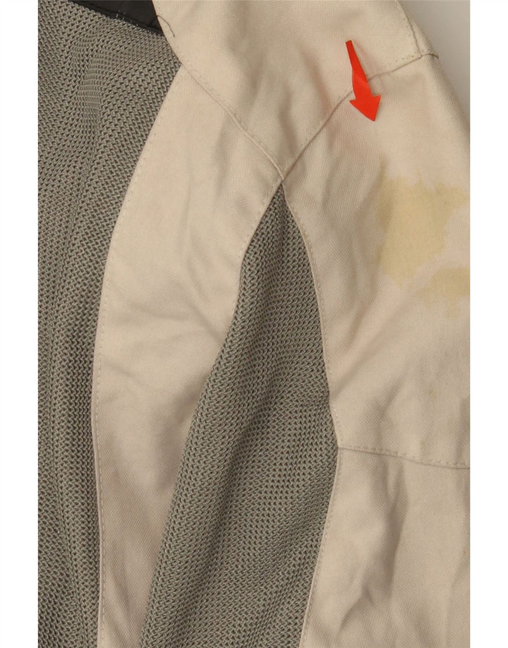 OJ ATMOSFERE Womens Racer Jacket UK 14 Medium Beige Colourblock Polyamid