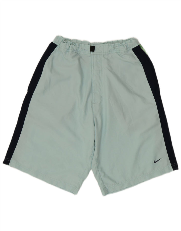 Nike Herren-Badeshorts, klein, türkisfarbenes Farbblock-Polyester