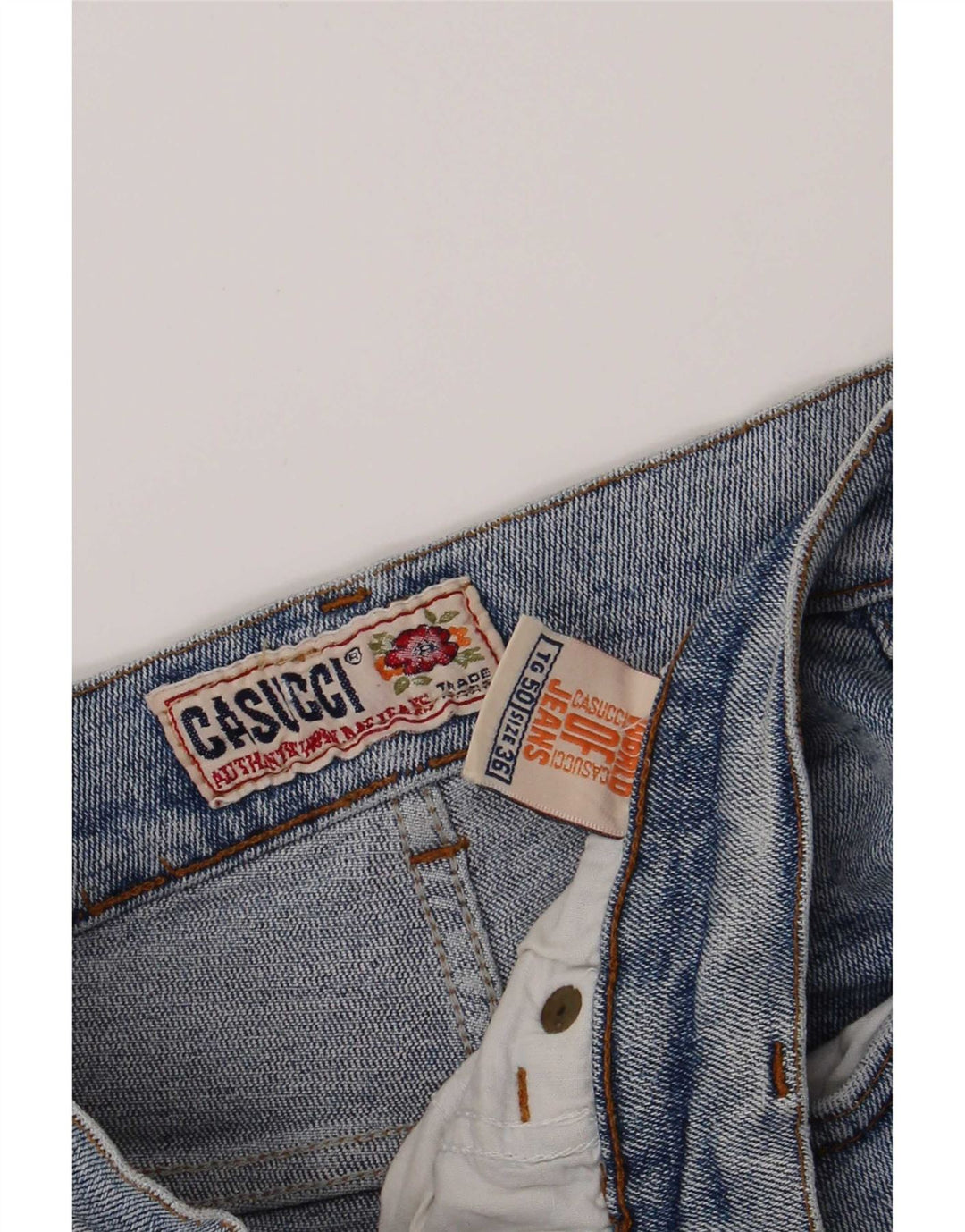 Casucci Damen-Jeans mit hoher Taille, W29, L26, blaue Baumwolle