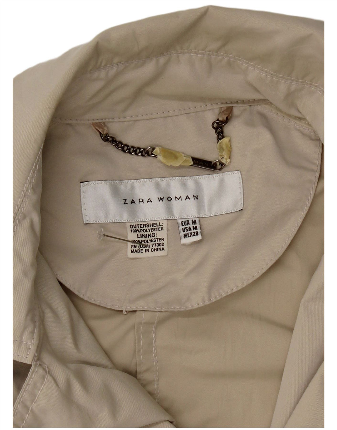 Zara Damen Zweireihige Jacke UK 12 Mittelgraues Polyester