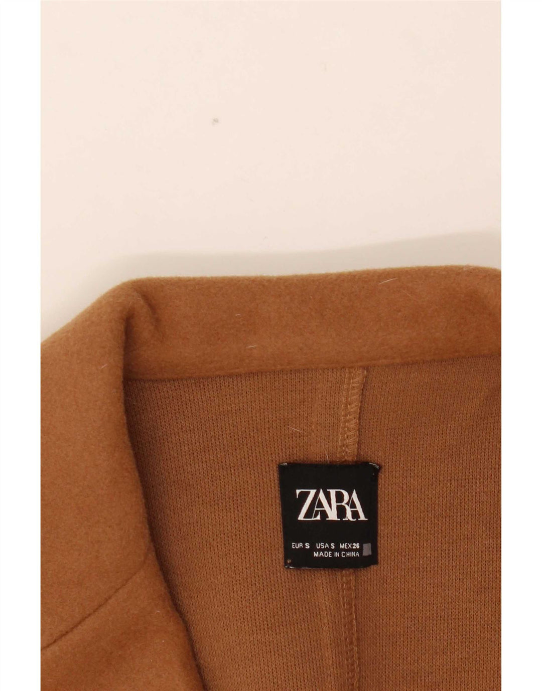Zara Womens Open Overcoat UK 10 Small Braun Polyester