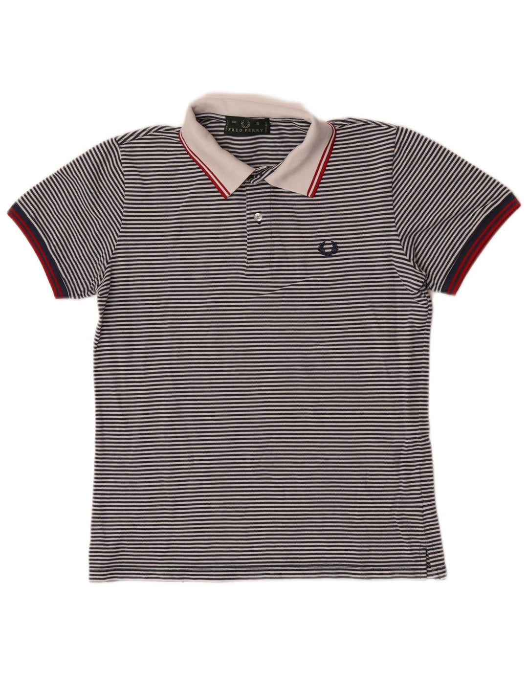 Fred Perry Herren-Poloshirt, klein, marineblau, Nadelstreifen-Baumwolle