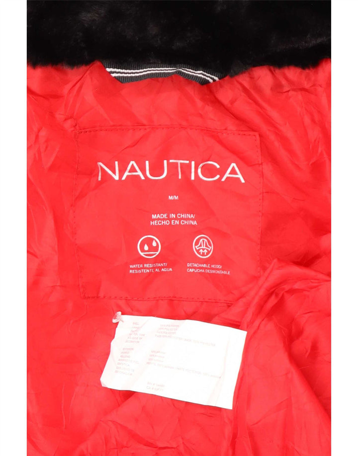 Nautica Wattierte Damenjacke mit Kapuze, UK 14, Mittelrot, Polyester