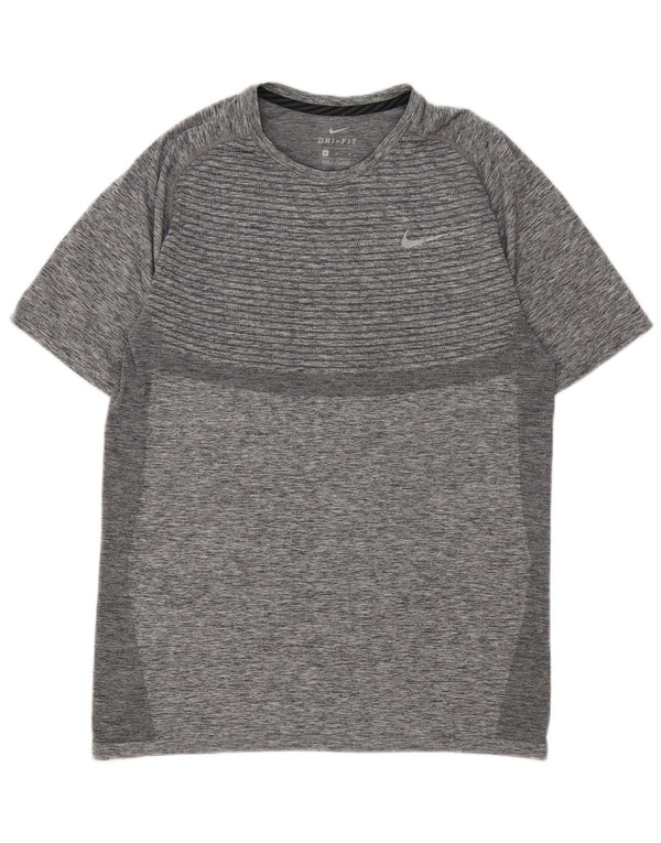 Nike Damen Dri Fit T-Shirt Top UK 14 Mittelgrau meliert