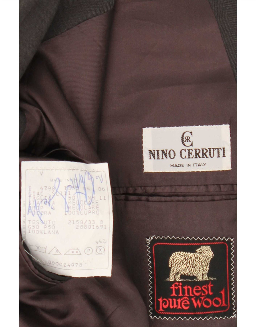 Nino Cerruti Herren Zweireiher Blazer Jacke IT 50 Große graue Wolle