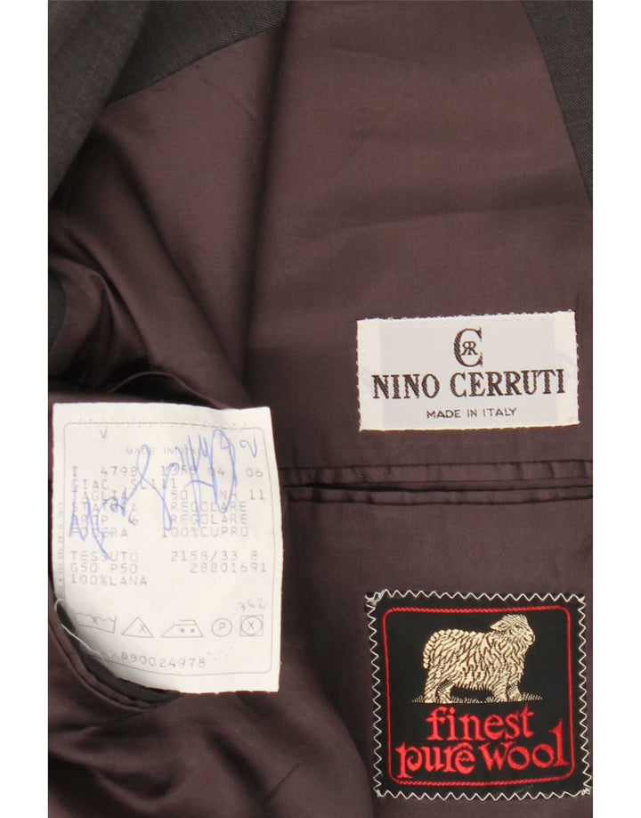 Nino Cerruti Herren Zweireiher Blazer Jacke IT 50 Große graue Wolle