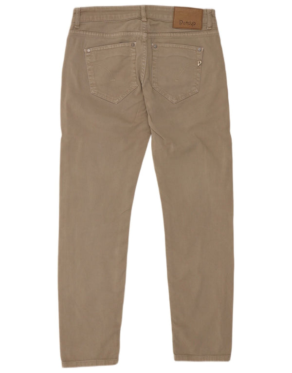 Dondup Damen Slim Jeans W28 L27 Beige Baumwolle