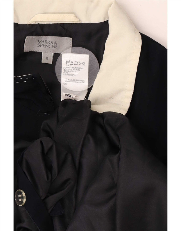 Marks & Spencer Damen Bomberjacke UK 16 Large Marineblau Polyester