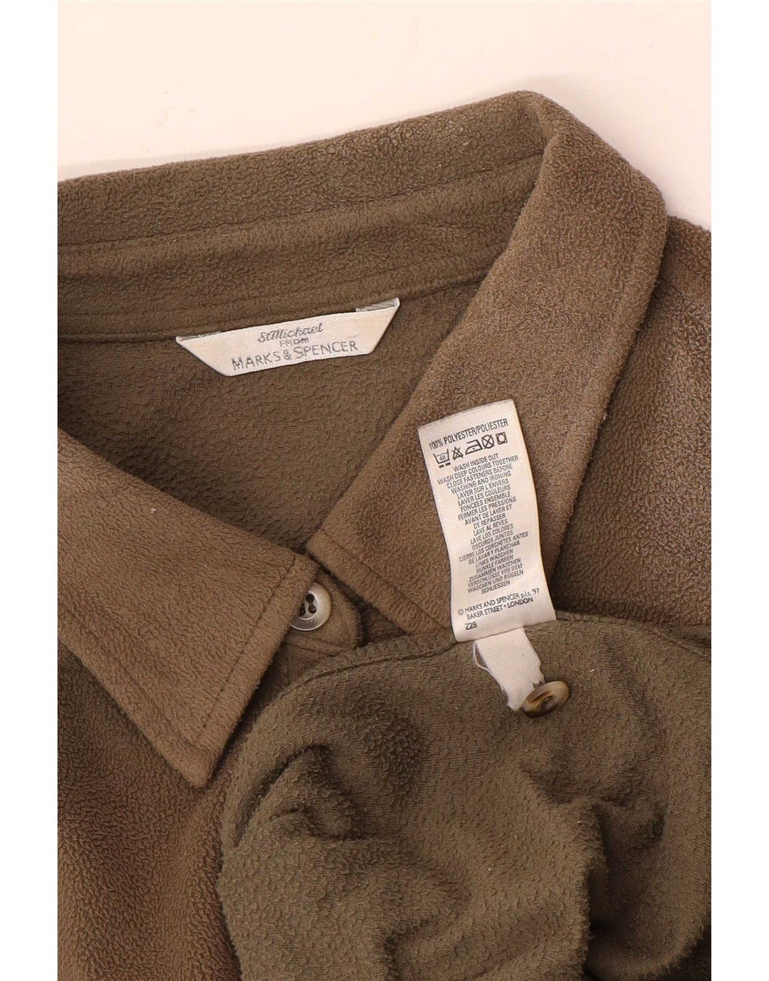 Marks & Spencer Damen Fleece-Hemd UK 14 Large Beige Polyester