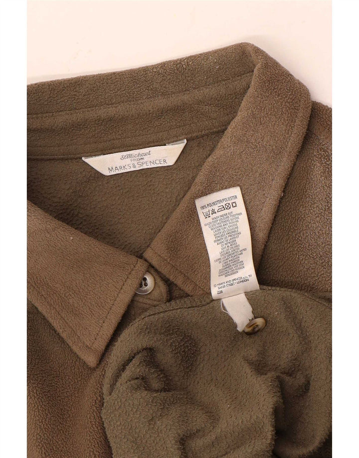 Marks & Spencer Damen Fleece-Hemd UK 14 Large Beige Polyester