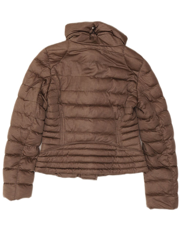 Moncler Damen wattierte Jacke, Größe 2, klein, braunes Polyester