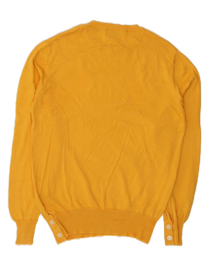 GUESS Mens Crew Neck Jumper Sweater Large Yellow Argyle/Diamond Cotton Vintage Guess and Second-Hand Guess from Messina Hembry 