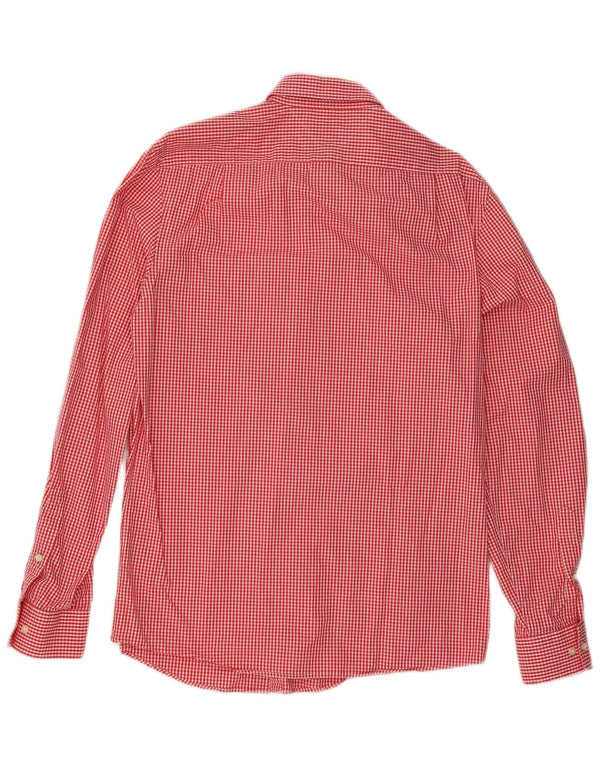 Tommy Hilfiger Herren Slim Fit Hemd Größe 15 1/2 Mittelrotes Gingham