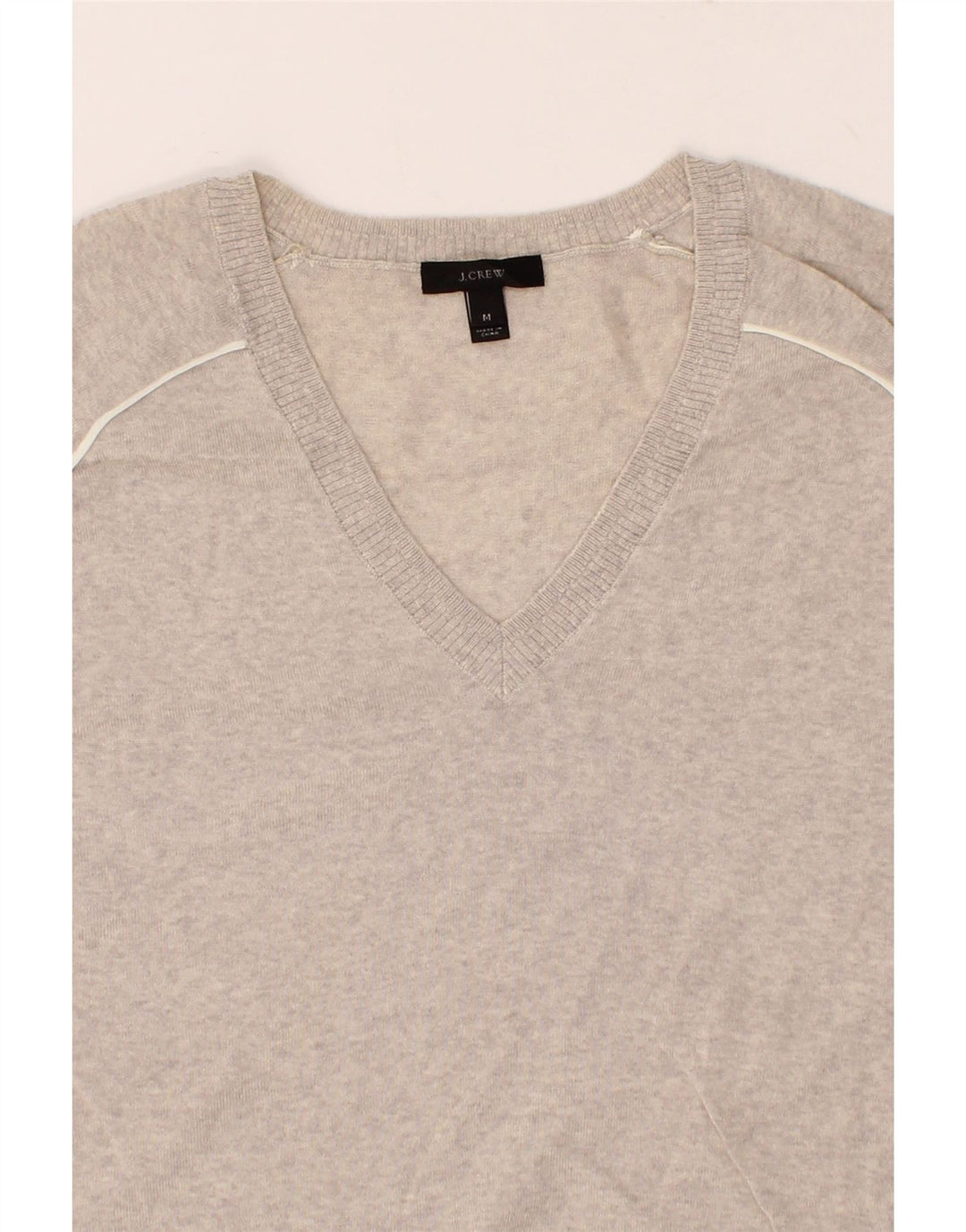 J. CREW Womens V-Neck Jumper Sweater UK 14 Medium Grey Vintage J. Crew and Second-Hand J. Crew from Messina Hembry 