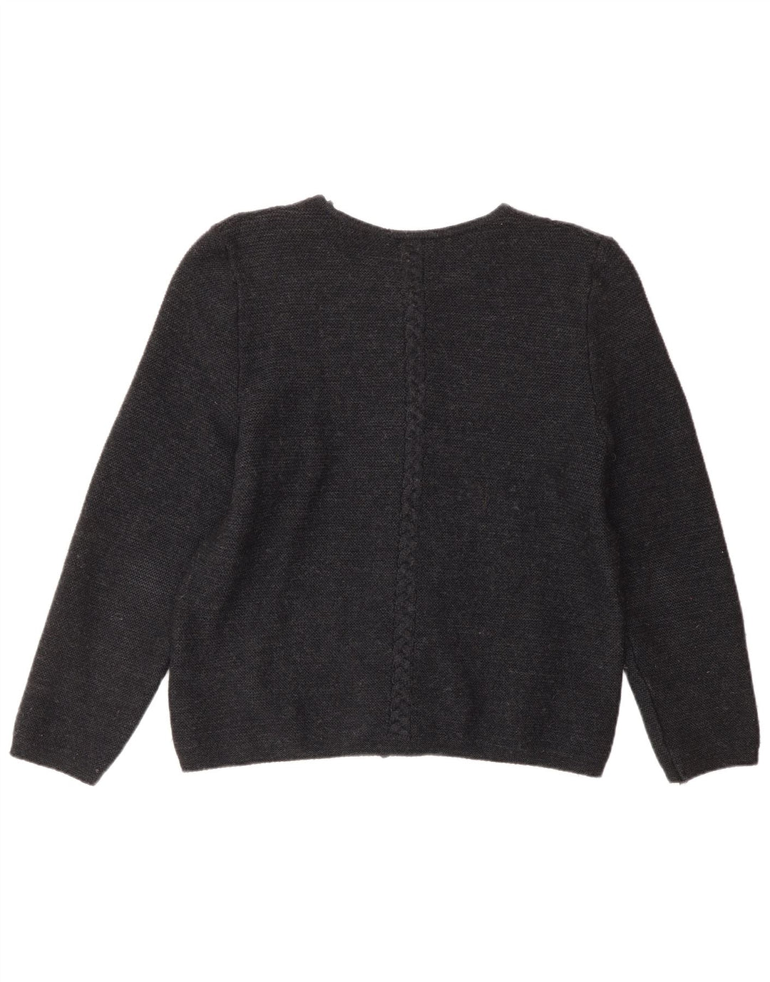 KAUFMANN Damen-Cardigan-Pullover IT 44 Mittelgraue geblümte Wolle