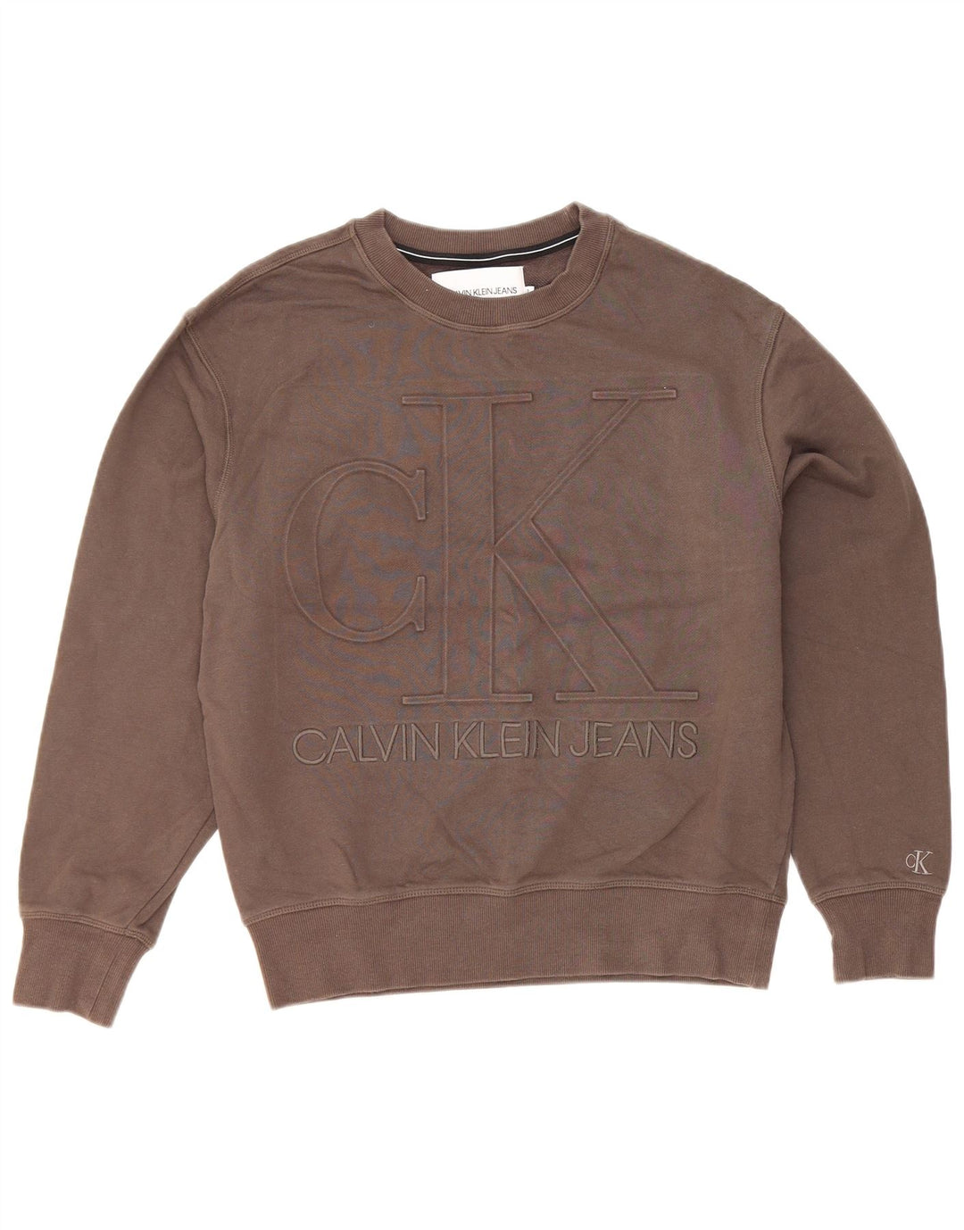 Calvin Klein Jeans Herren-Sweatshirt mit Grafik, Größe S, graue Baumwolle