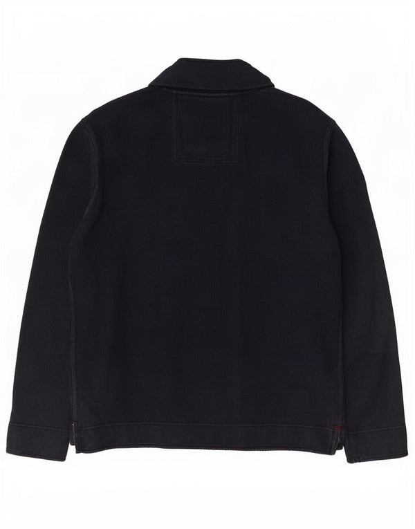 Crew Clothing Herren-Sweatshirt mit Reißverschluss am Hals, mittlere marineblaue Baumwolle