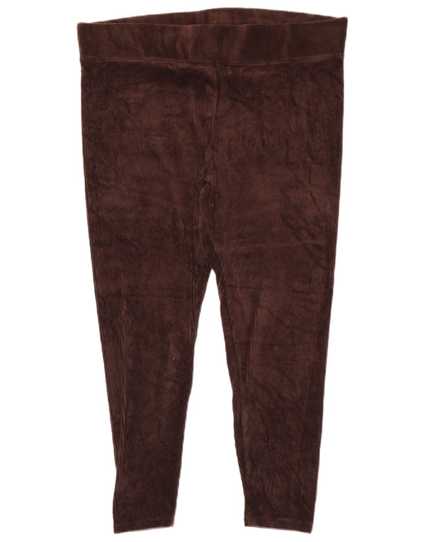 Marks & Spencer Womens Crop Corduroy Leggings UK 18 XL Brown Cotton