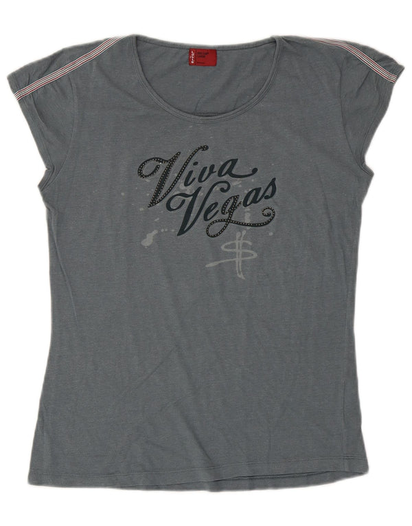 Levi's Damen-T-Shirt mit Grafik, UK 14, Größe L, Grau, Baumwolle