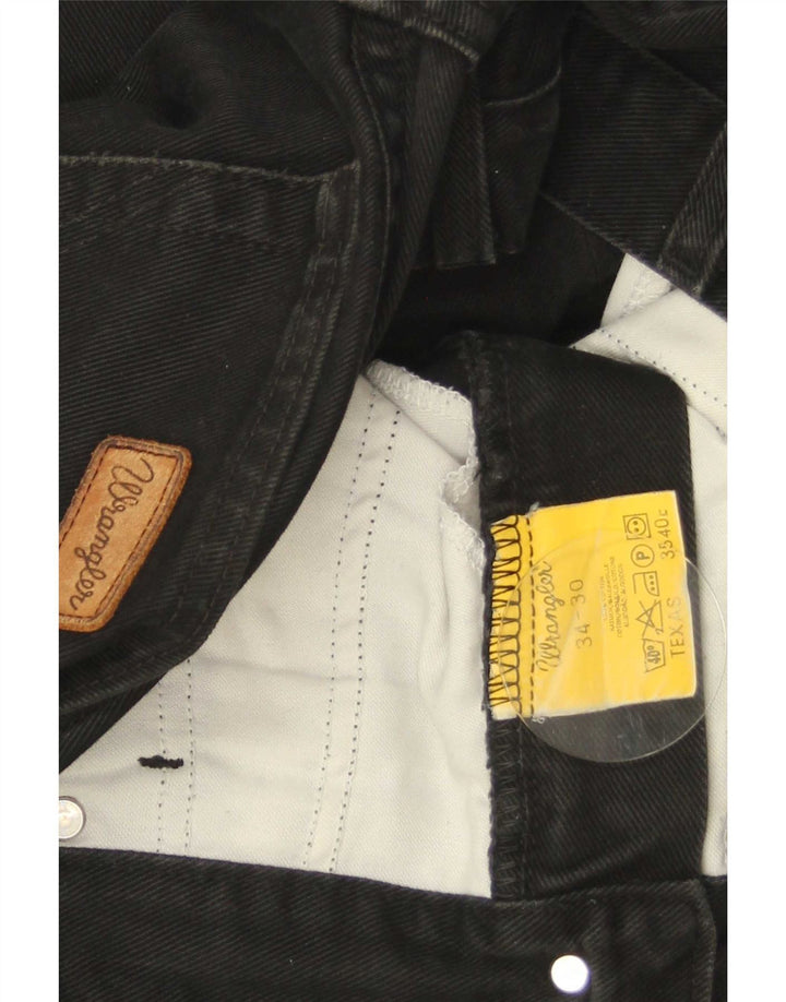 Wrangler Herren Texas Straight Jeans W34 L30 Schwarze Baumwolle