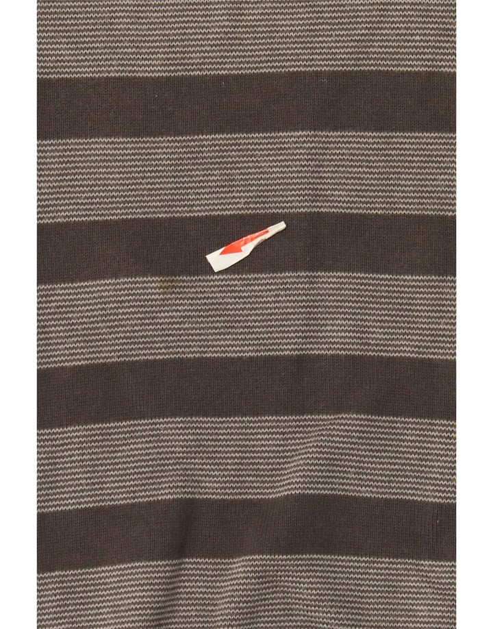G-Star Herren-Pullover mit V-Ausschnitt aus mittelgrauer, gestreifter Baumwolle