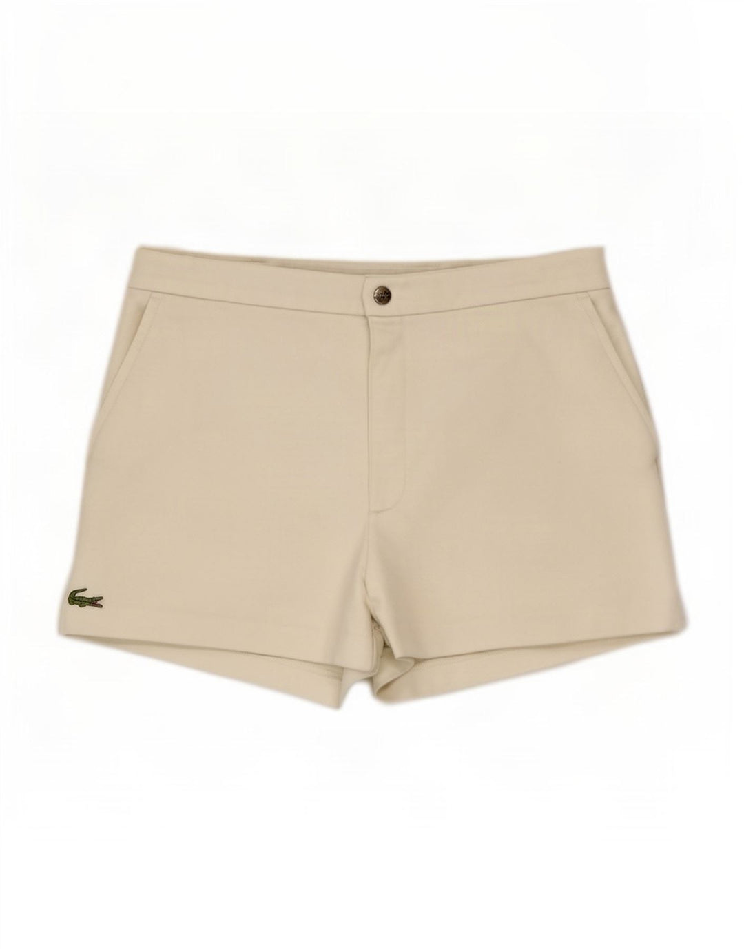 Lacoste Herren-Shorts, Größe 4, mittelgroß, W30, weißes Polyester