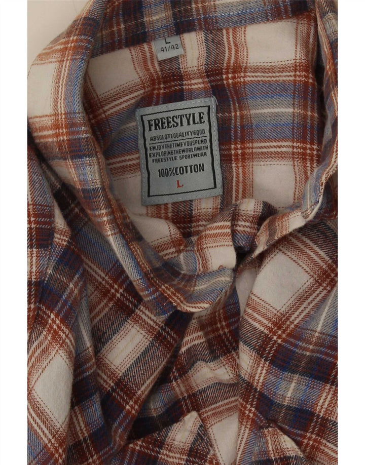 Free Style Herren-Flanellhemd, Größe 41/42, groß, mehrfarbig, kariert, Baumwolle