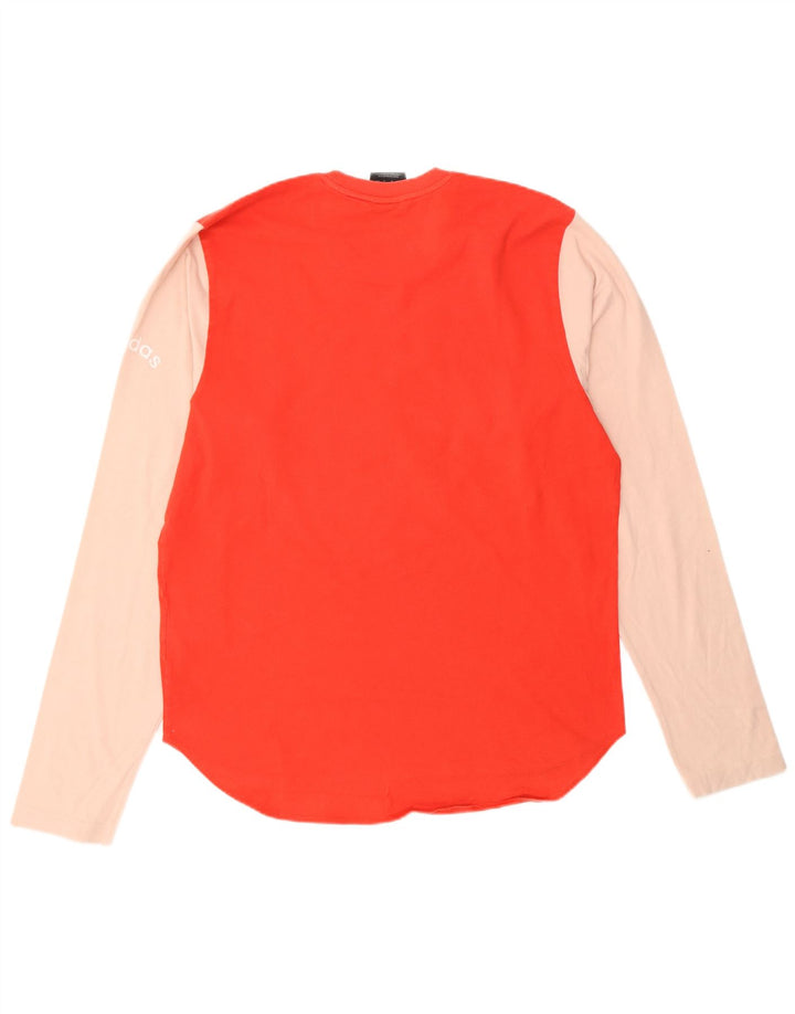 ADIDAS Herren Graphic Top Langarm Mittelrot Colourblock Baumwolle