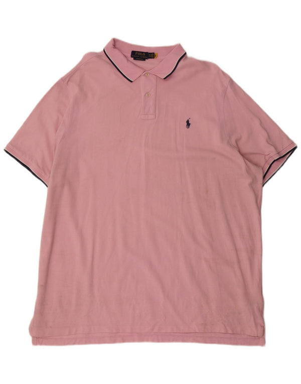 Polo Ralph Lauren Herren-Hemd mit klassischer Passform, 2XL, rosa gestreift, Baumwolle