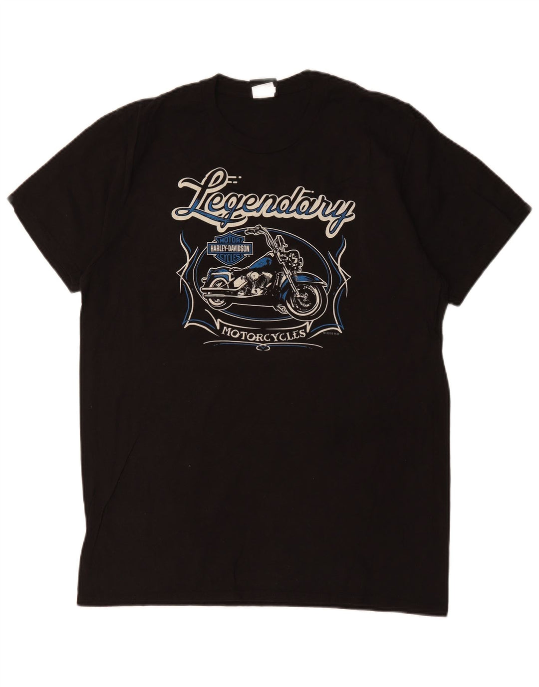 Harley Davidson Herren-T-Shirt mit legendärer Grafik, groß, aus schwarzer Baumwolle