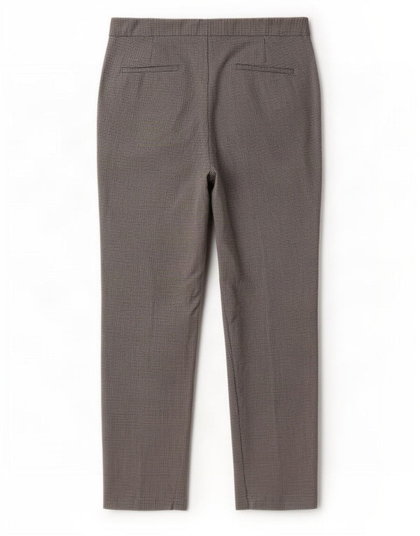 Zara Damen Crop Slim Chino Hose EU 38 Small W28 L26 Grau Hahnentritt