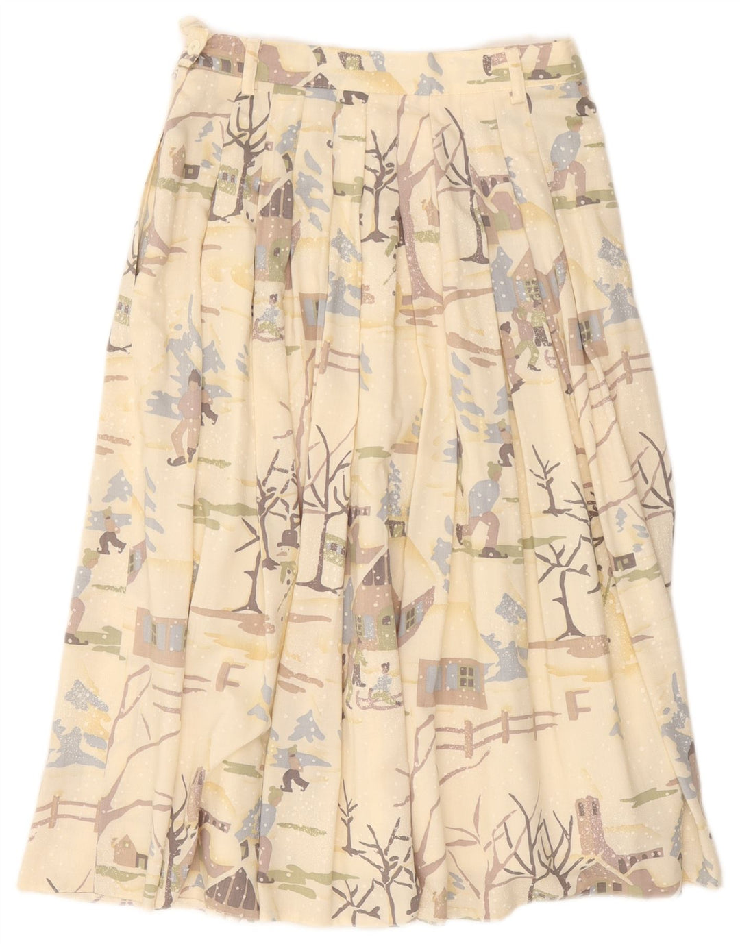 Catherine Hapfer Damen Grafischer Faltenrock EU 40 Medium W27 Beige