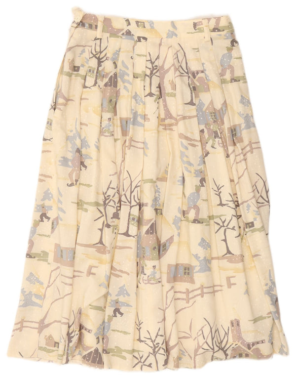 Catherine Hapfer Damen Grafischer Faltenrock EU 40 Medium W27 Beige