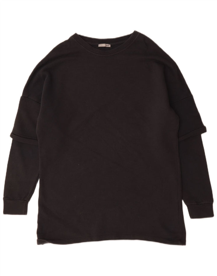 Zara Herren Sweatshirt Pullover Small Schwarz Baumwolle
