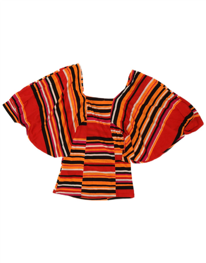 ZARA Womens Batwing Blouse Top UK 12 Medium Multicoloured Striped Acrylic