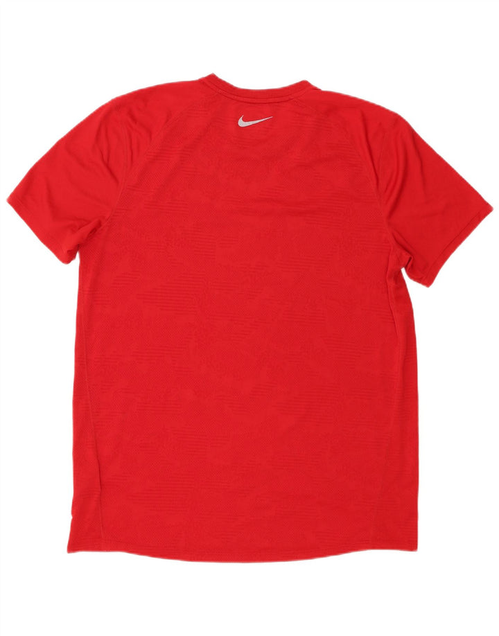 Nike Herren Dri Fit T-Shirt Top, großes rotes Polyester