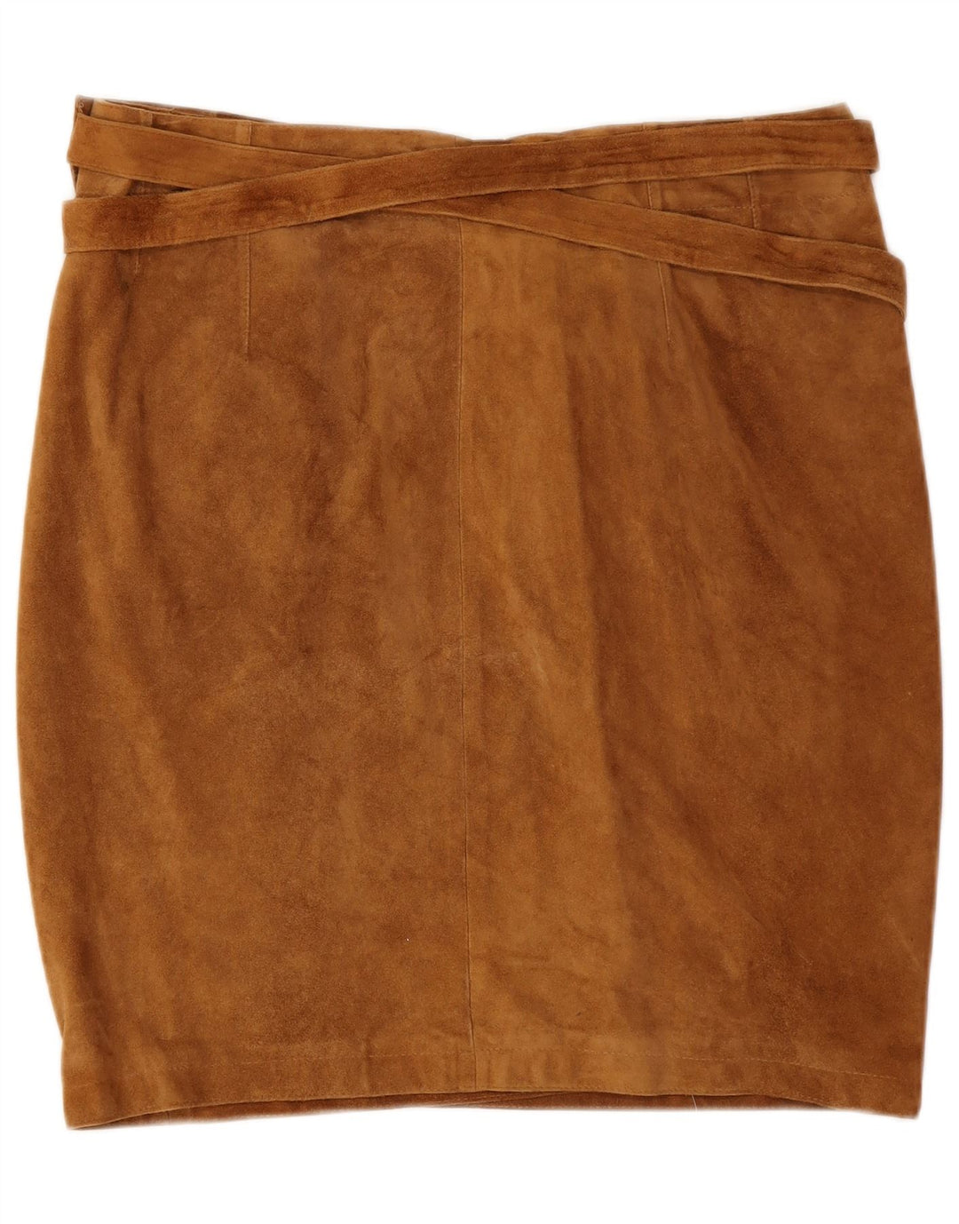 Bottega Damen Wildleder-Wickelrock W30 Mittelbraun