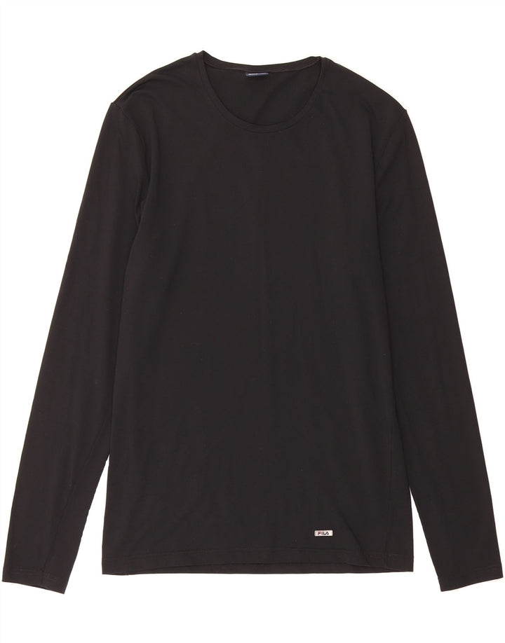 FILA Womens Top Long Sleeve UK 12 Medium Black Vintage Fila and Second-Hand Fila from Messina Hembry 