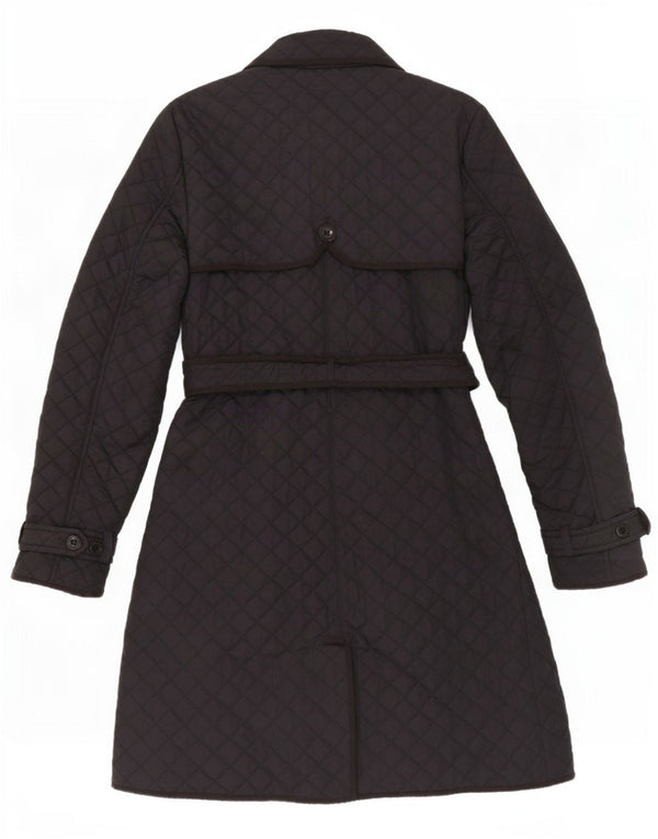 Hobbs Womens Quilted Overcoat UK 8 Small Navy Blue